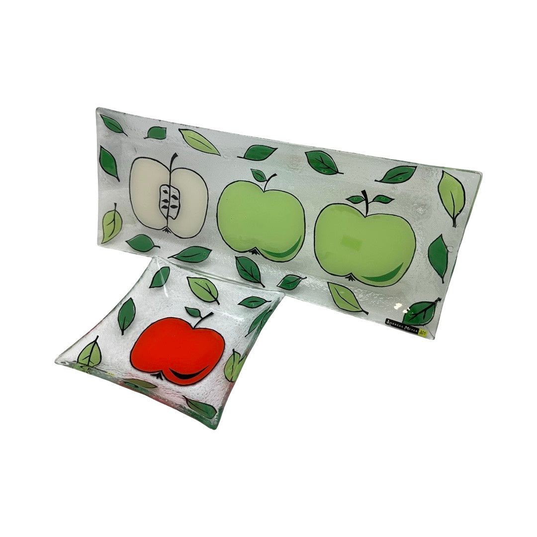 Glass Apple & Honey Dish