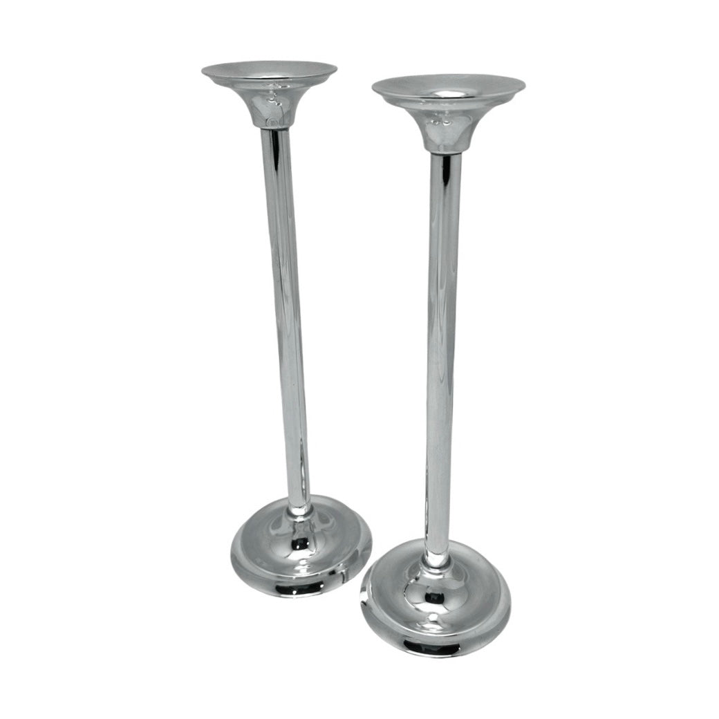 Tall Simple Sterling Candlesticks