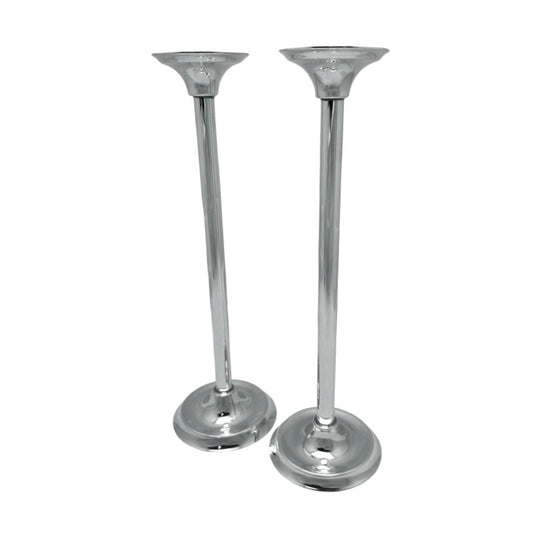 Tall Simple Sterling Candlesticks