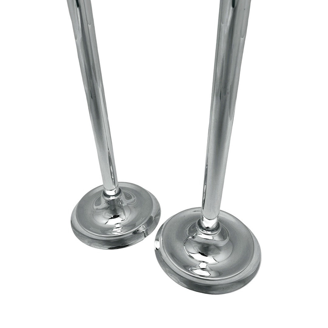 Tall Simple Sterling Candlesticks