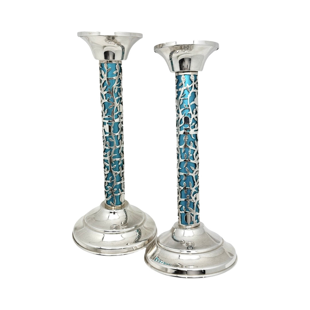 Pomegranate Cut-Out Sterling Silver Candlesticks