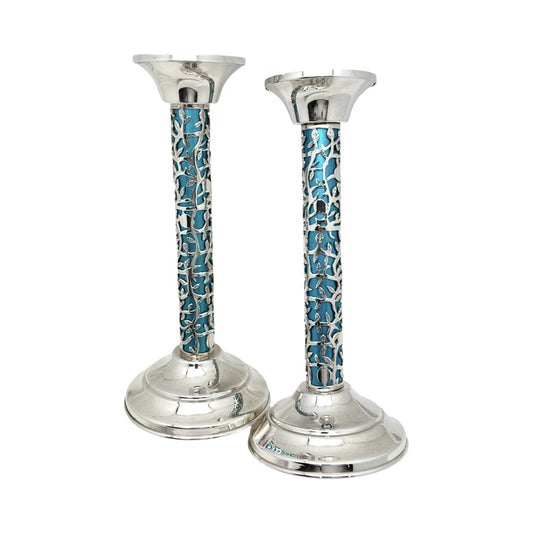 Pomegranate Cut-Out Sterling Silver Candlesticks