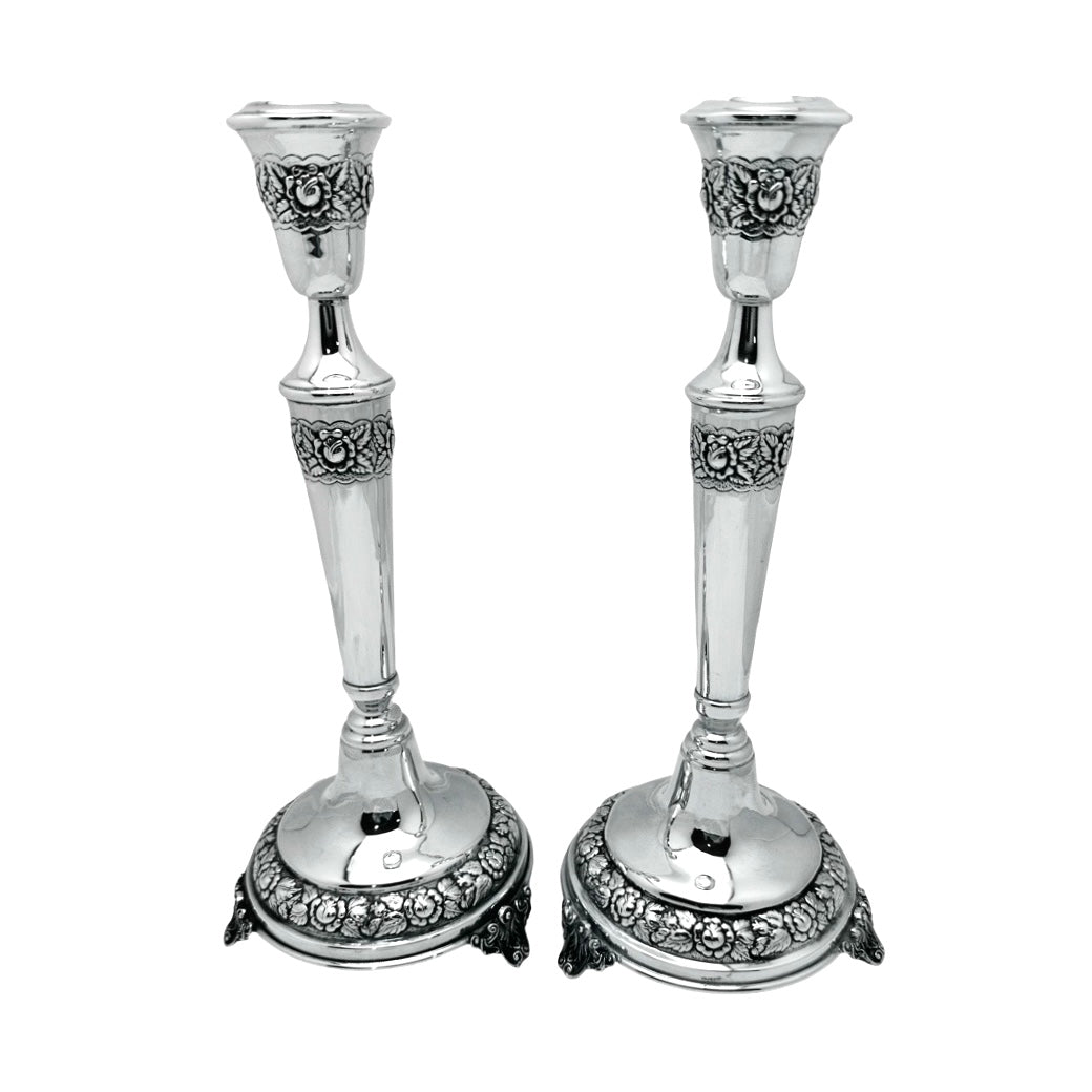 Sterling Silver Flower Candlesticks