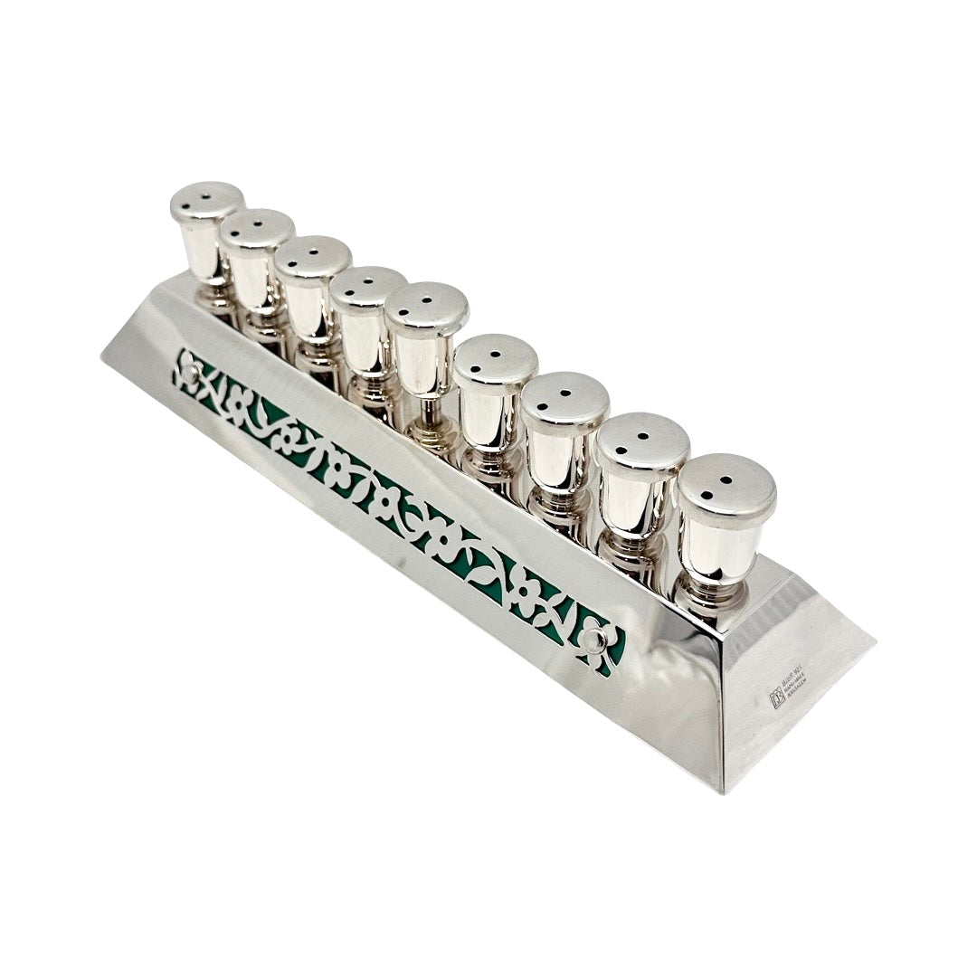 Sterling Silver Cut-Out Flower Menorah
