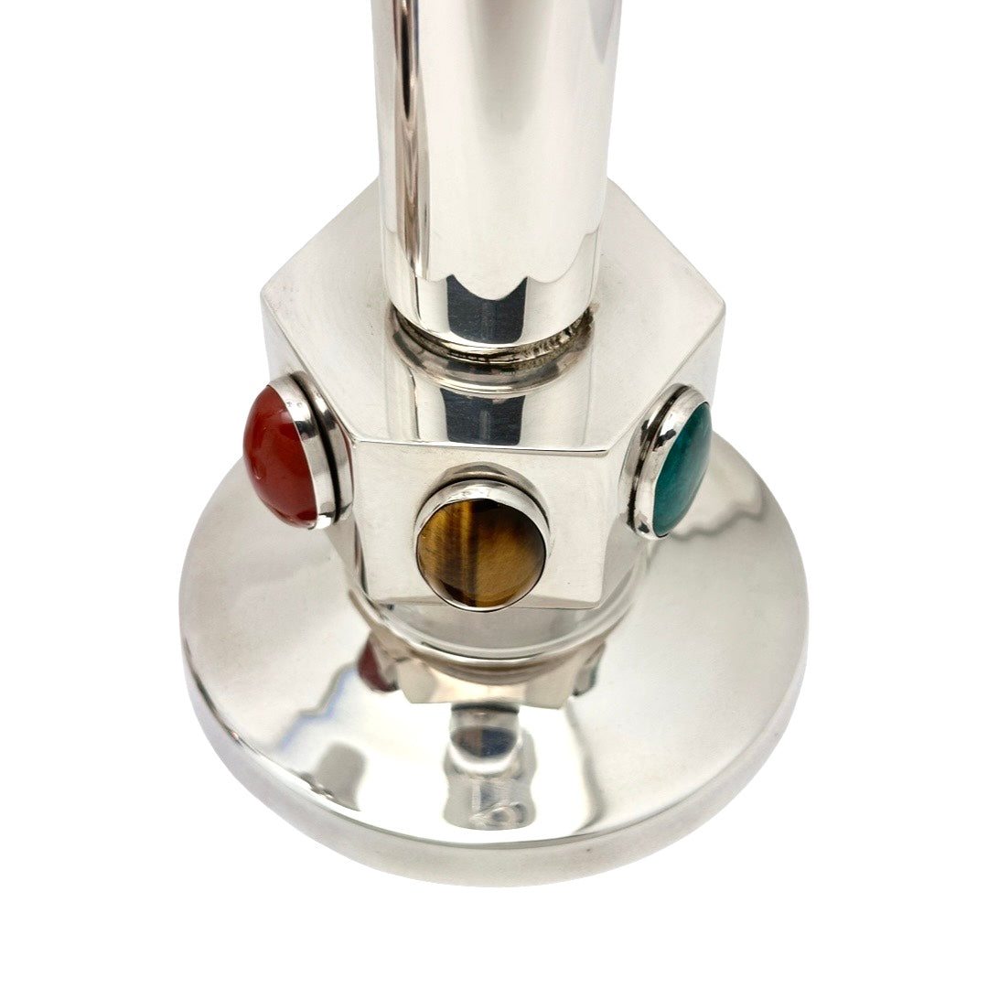 Sterling Silver Gemstone Candlesticks