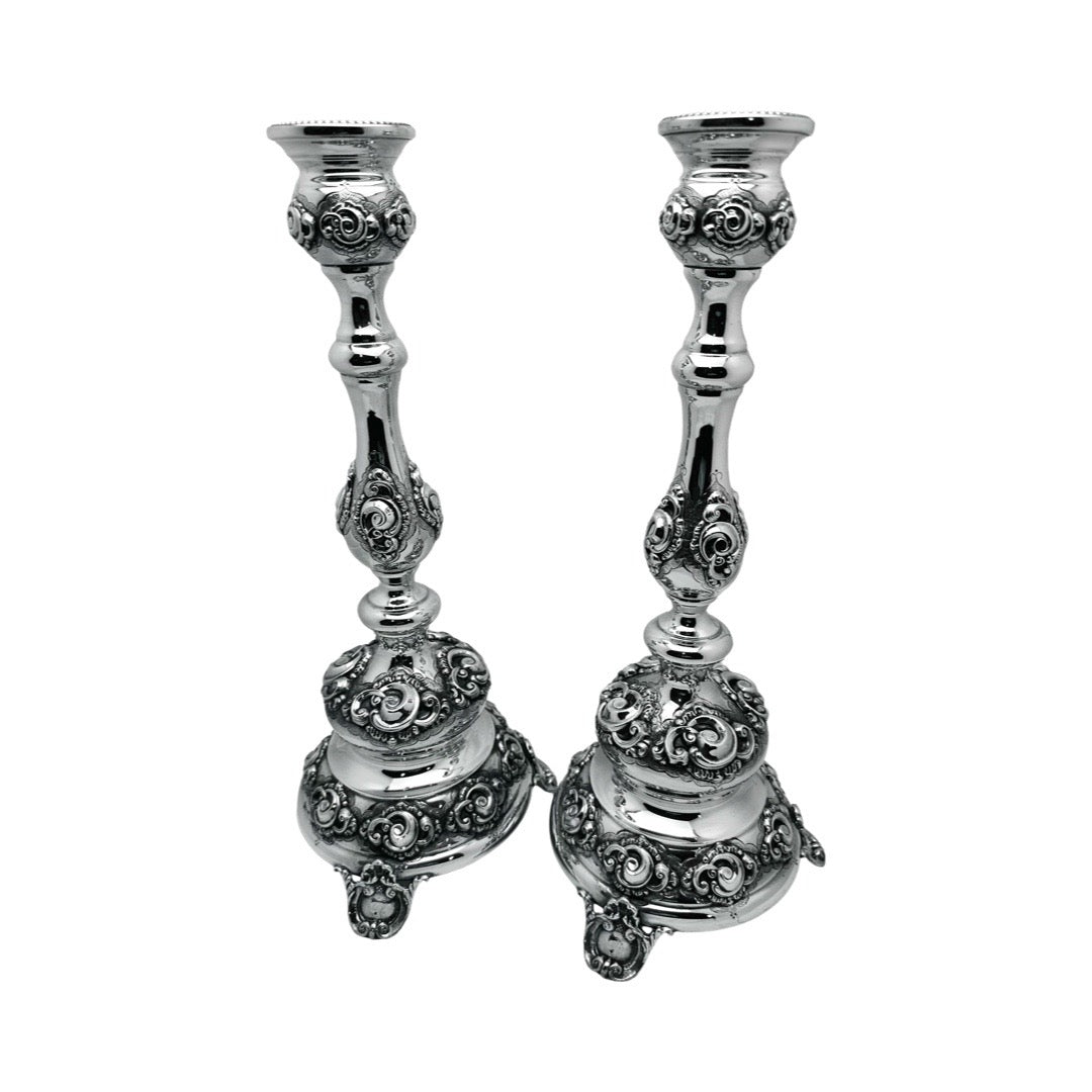 Sterling Silver Scrollwork Candlesticks