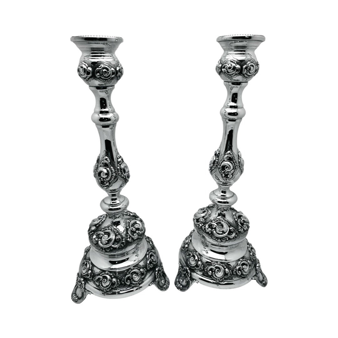 Sterling Silver Scrollwork Candlesticks