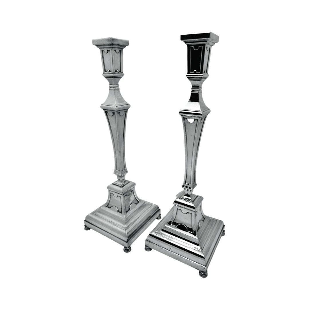 Panel Sterling Silver Candlesticks