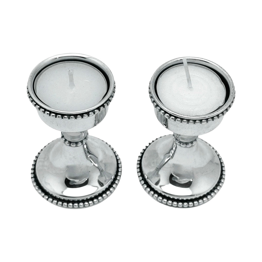 Sterling Silver Beaded Tea Light Holders