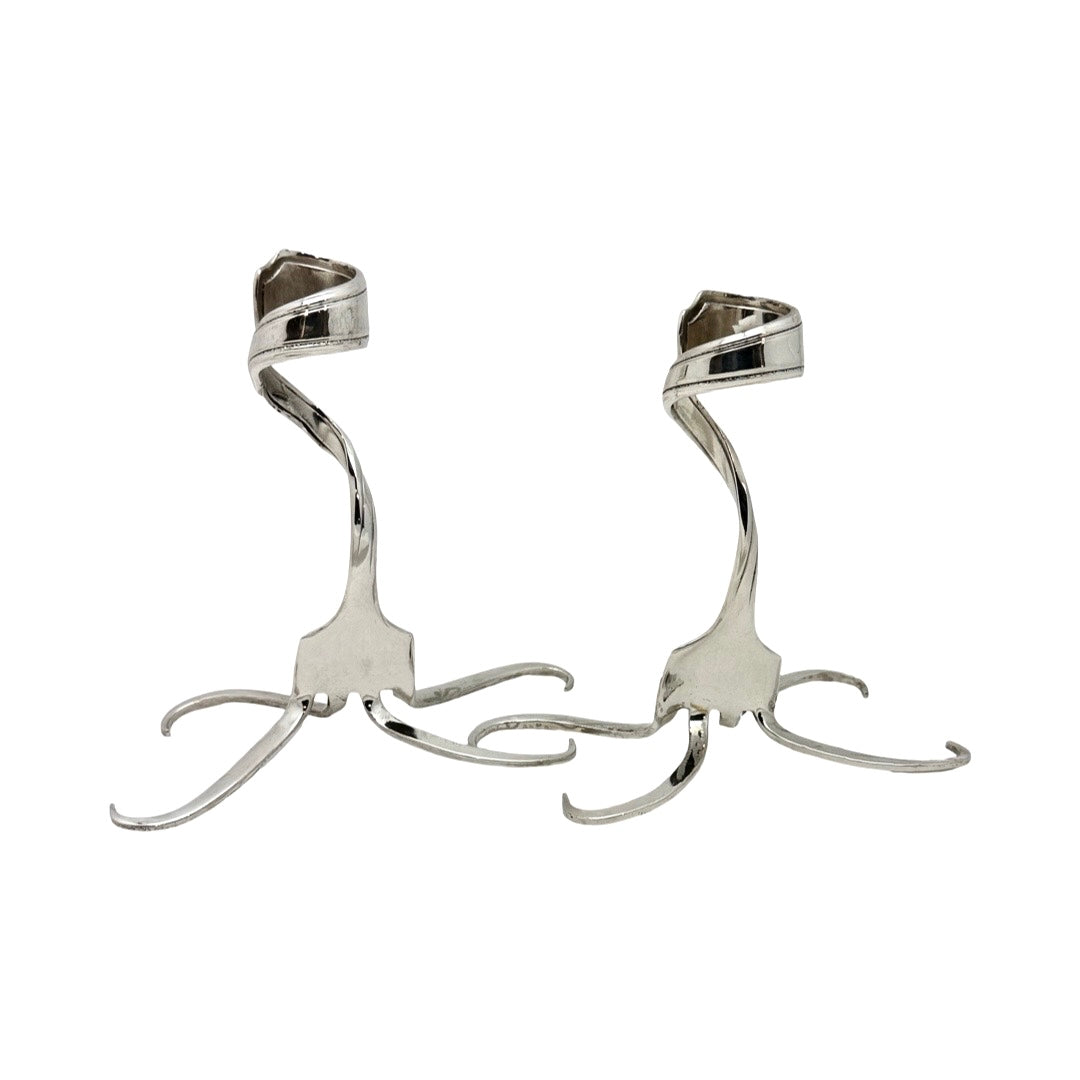 Sterling Silver Fork Candlesticks