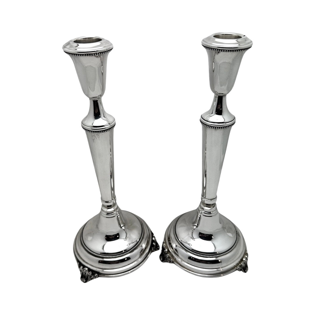 Sterling Classic Candlesticks w/ Bead Design