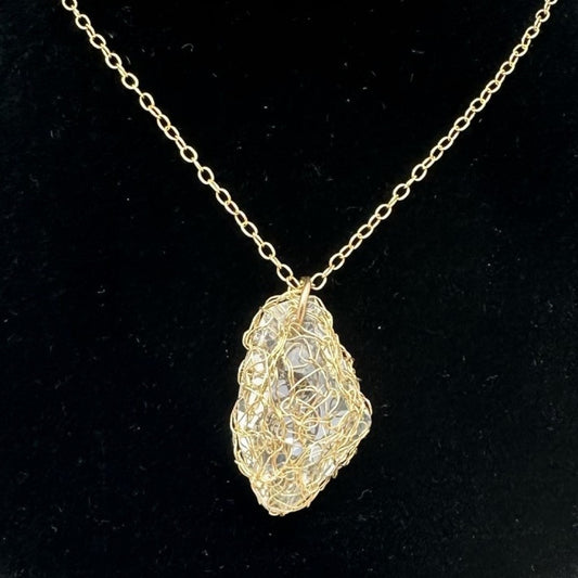 Swarovski Crystal & Mesh Pendant Necklace