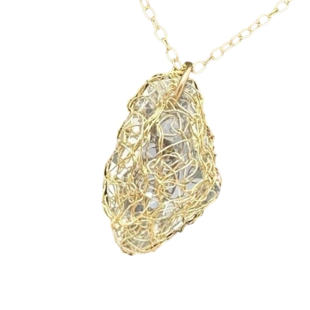 Swarovski Crystal & Mesh Pendant Necklace