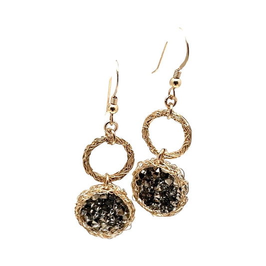 Mesh Earrings with Swarovski Crystals