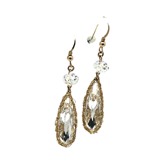 Crystal Drop Mesh Earrings