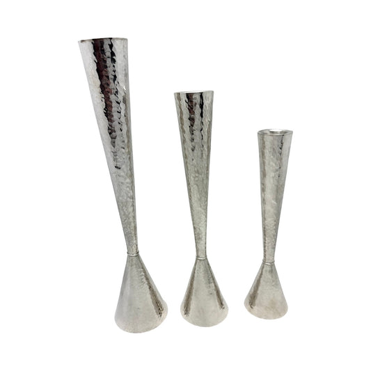 Hammered Cone Candlesticks