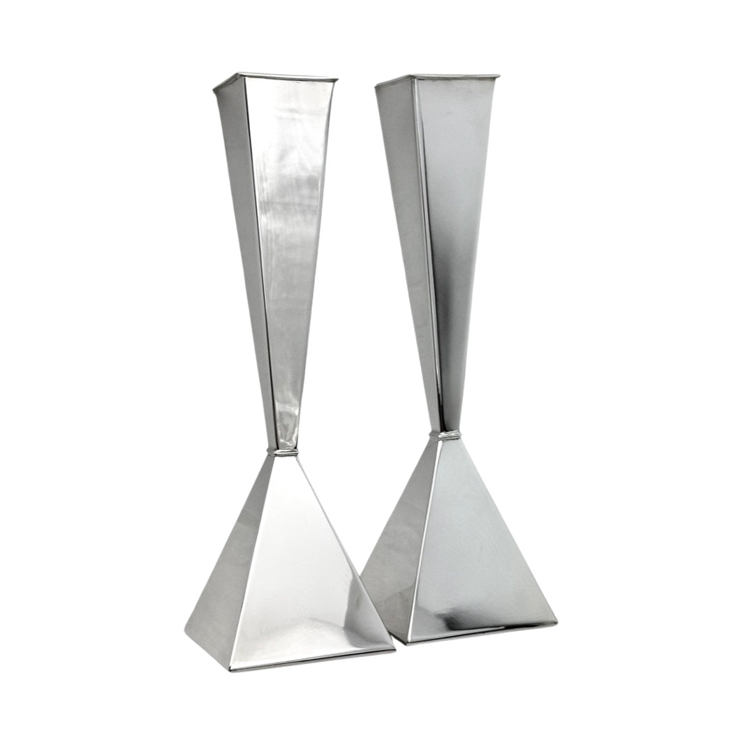 Modern Square Base Angled Candlesticks