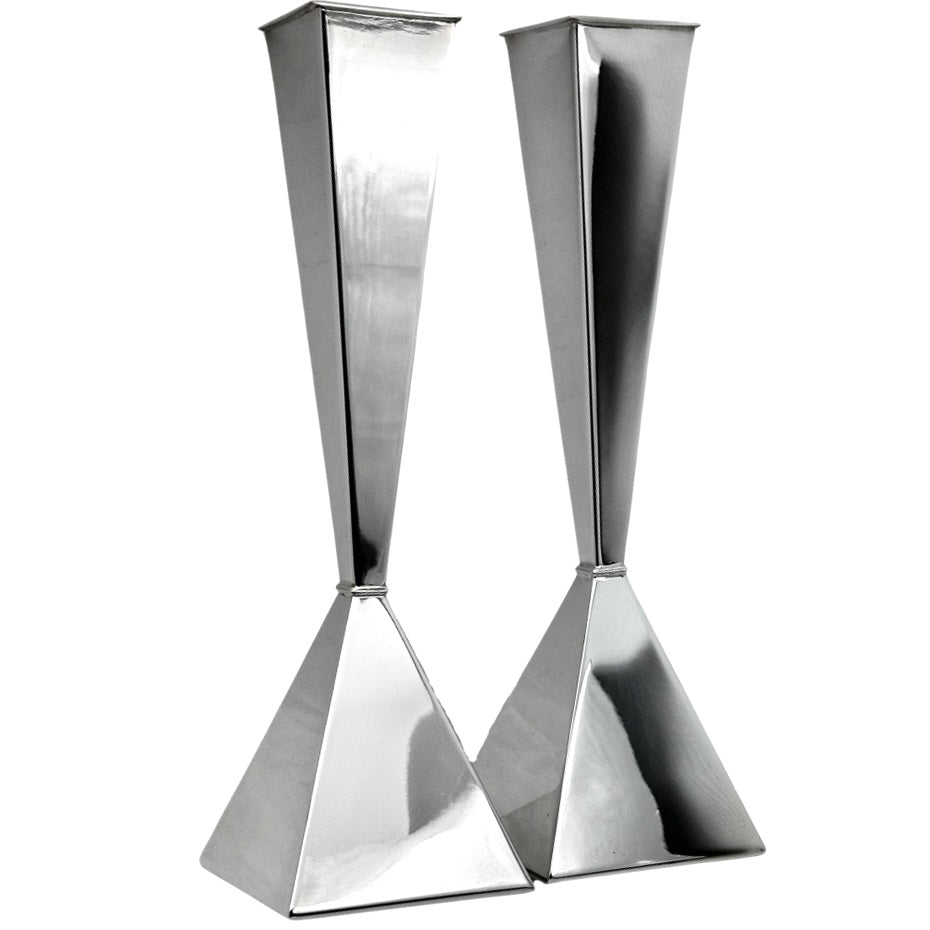 Modern Square Base Angled Candlesticks