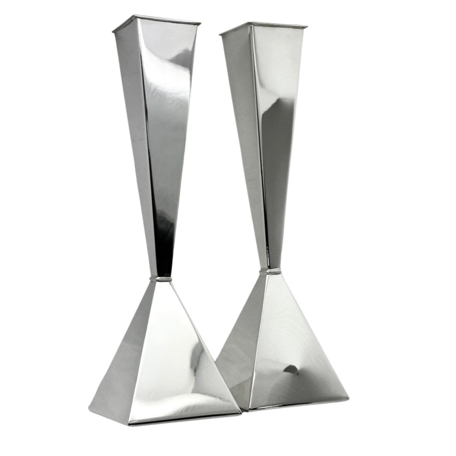 Modern Square Base Angled Candlesticks