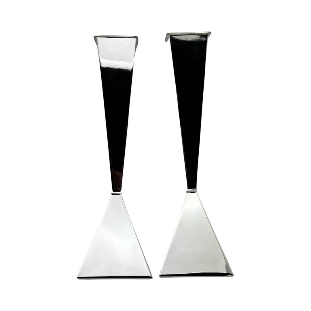 Modern Square Base Angled Candlesticks