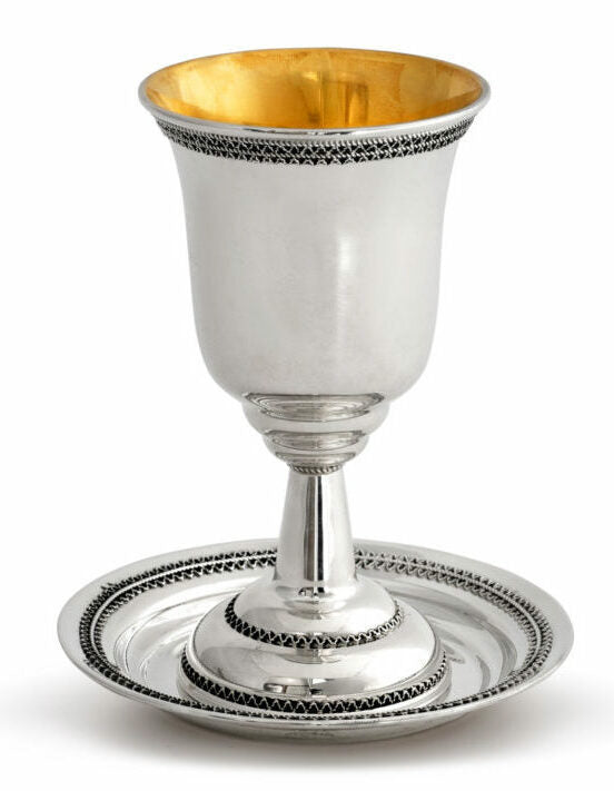 Sterling Silver Kiddush Cup with Filigree