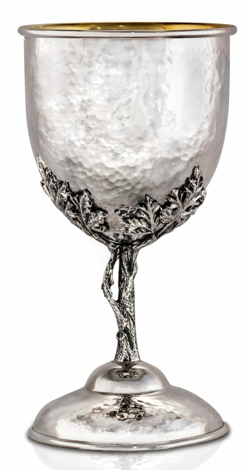 Hammered Grapeleaf Kiddush Cup