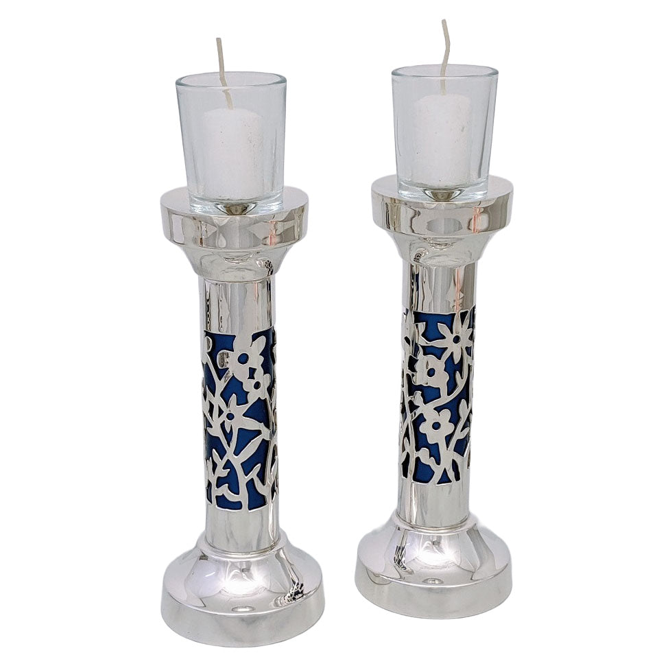 Cut Out Flower Sterling Silver Candlesticks