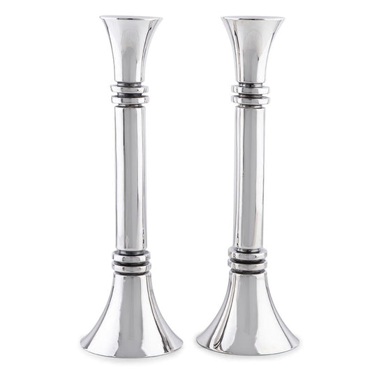 Bier Sterling Silver Disk Candlesticks