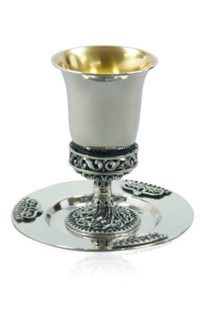 Curl Spiral Stem Kiddush Cup Set