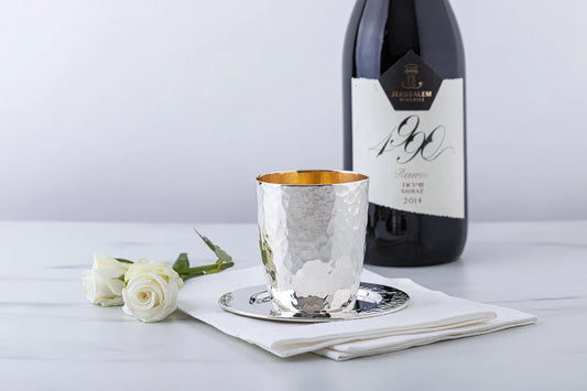 Classic Hammered Kiddush Cup Set