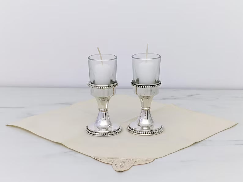Sterling Silver Beaded Tea Light Holders
