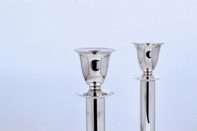Sterling Silver Candlesticks with 3 Discs