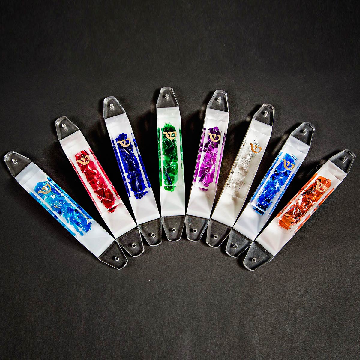 Lucite Wedding Glass Mezuzah