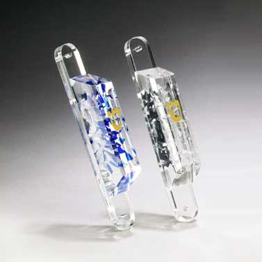 Lucite Wedding Glass Mezuzah