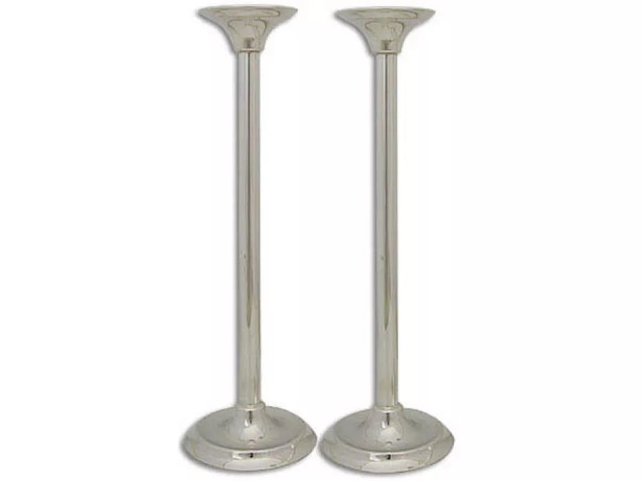 Tall Simple Sterling Candlesticks