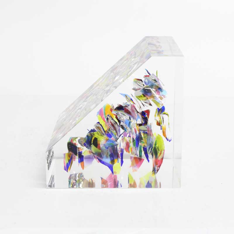 4" Slanted Wedding Glass Cube