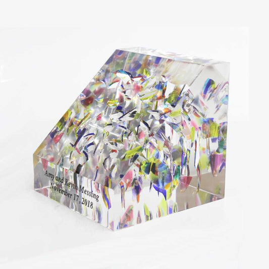 4" Slanted Wedding Glass Cube