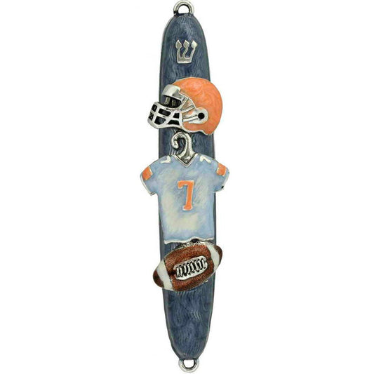 Enameled Football Mezuzah