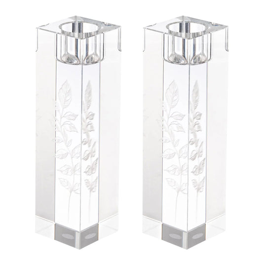 Engraved Crystal Candlesticks