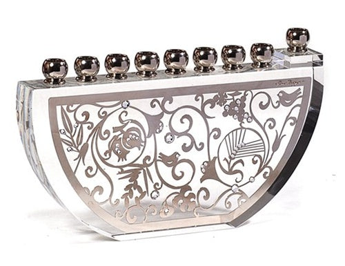 Semi Circle Crystal Menorah