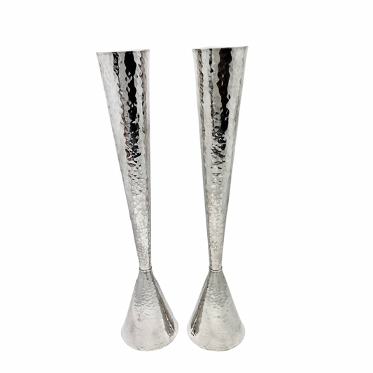 Hammered Cone Candlesticks