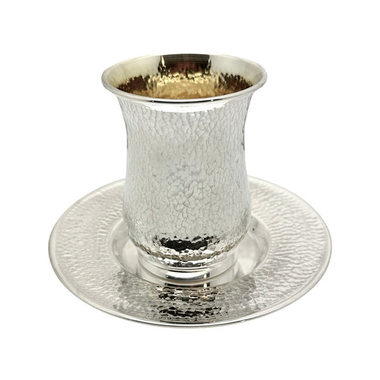 Beten Hammered Kiddush Cup Set