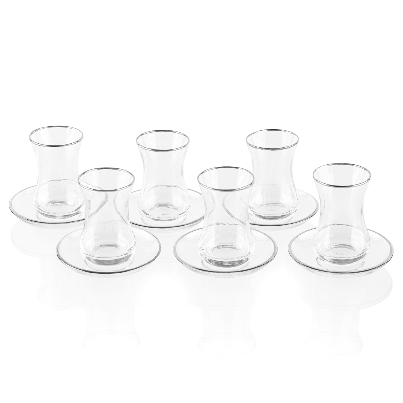 Classic Glass Cups and Saucers