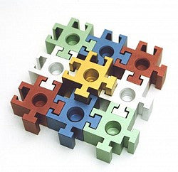 Square Puzzle Piece Menorah