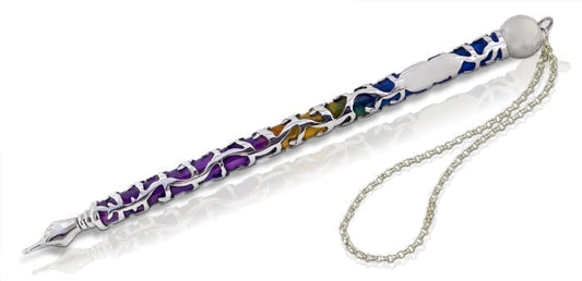 Enamel and Sterling Silver Torah Pointer